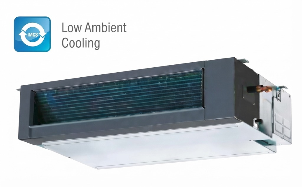 Midea komerciālais kanālu tipa R32 dzesētājs ar Low Ambient Cooling